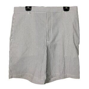 Greg Norman White Slate blue Stripe‎ seersucker Mens Shorts